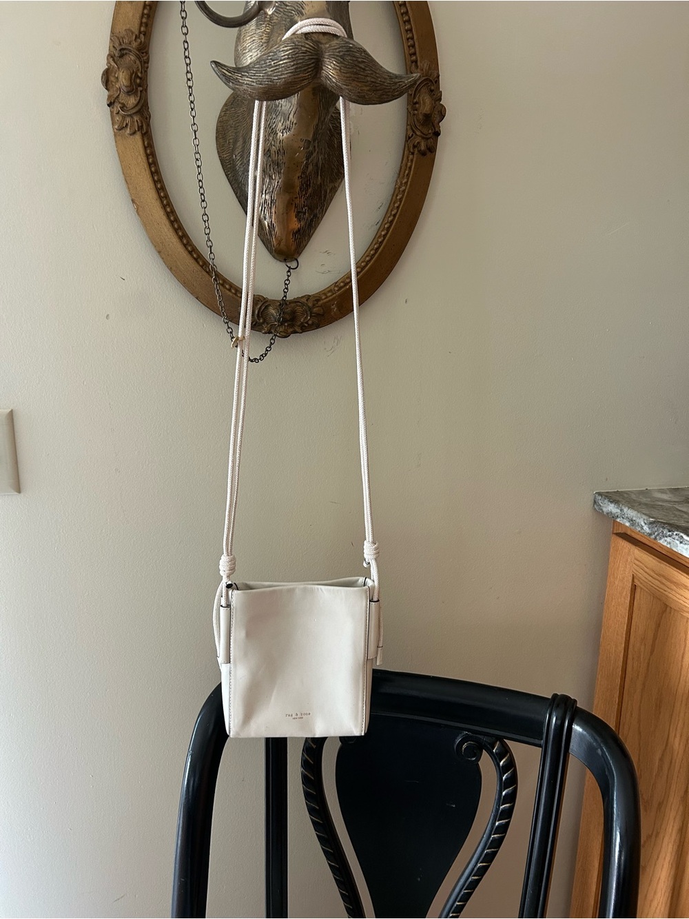 rag & bone White Leather Crossbody with Rope Strap